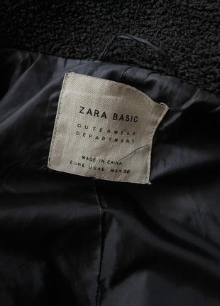 Темно синее длинное пальто с шерсти zara4 фото