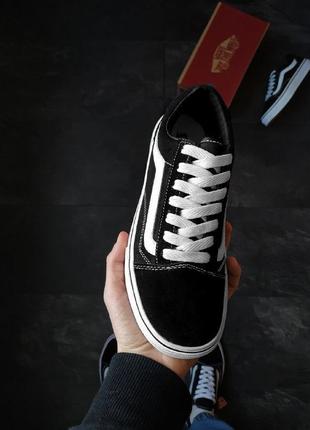 Кеди vans old skool чорні з білою підошвою