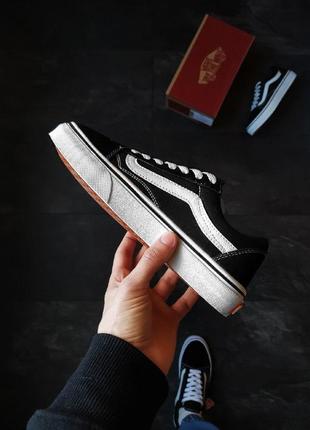 Кеды vans old skool черные с белой подошвой4 фото