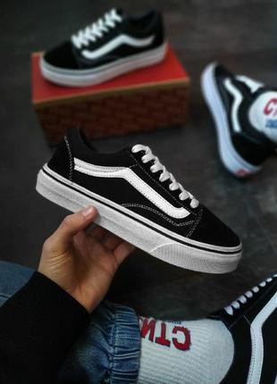 Кеды vans old skool черные с белой подошвой5 фото