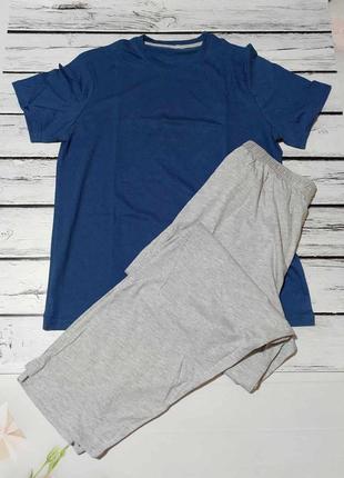 Чоловіча піжама штанами штани футболка комплект костюм чоловічий для дому