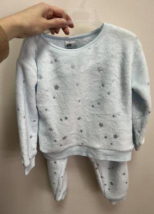 Плюшевая теплая пижама h&amp;m/домашняя костюм/домашняя одежда