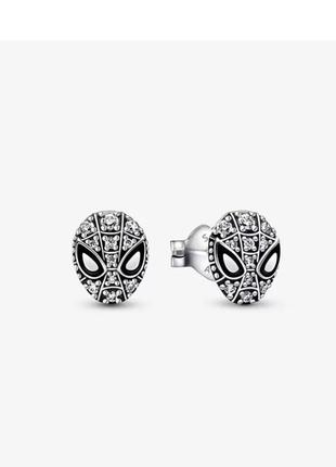 Сережки кульчики пусети срібло пандора pandora silver s925 ale з біркою і пломбою 925 проба срібні людина-павук павук спайдермен