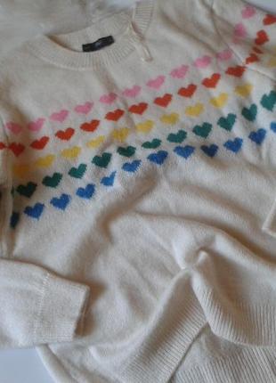 Милий м'який светр з сердечками f&f2 фото