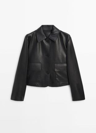 Massimo dutti кожаная куртка кожа наппа новая оригинал черная3 фото