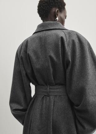 Massimo dutti пальто миди серый шерсть новый оригинал3 фото