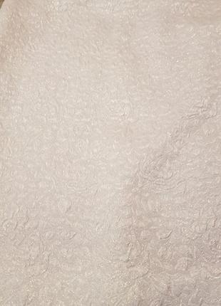 Юбка белая жаккардовая фактурная нарядная юбка6 фото