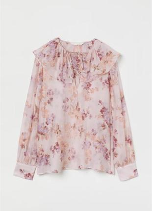 Блуза з широкими рукавами блузка з оборками з квітковим принтом4 фото