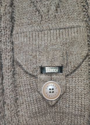 Теплая шерстяная кофта под горло свитер кардиган6 фото