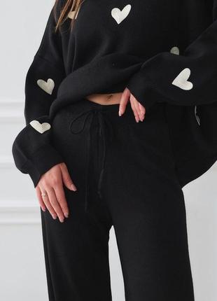 Костюм свитер с сердечками и брюки❤️🔥 туречковина🇹🇷6 фото