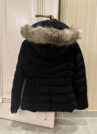 Пуховая куртка зимняя черная zara xs размер