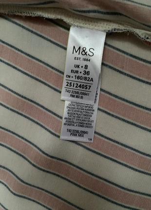 M&amp;s рубашка из вискозы на вид как шелк в полоску в очень хорошем состоянии, на пуговицы4 фото