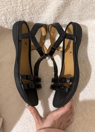Босоножки сандали clarks unstructured 39p черные кожа2 фото