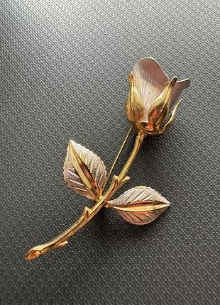 Брошь роза, троянда, брошка