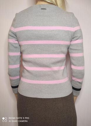 Saint james свитер из шерсти шерстяной в полоску полосатый теплый мветр вовна франція6 фото