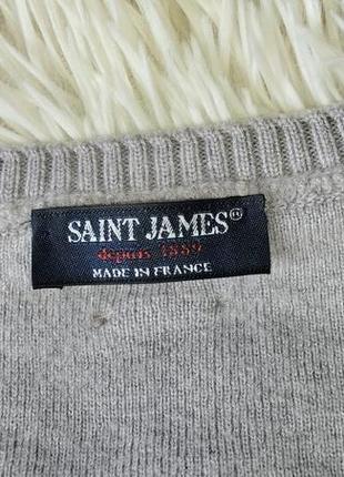 Saint james свитер из шерсти шерстяной в полоску полосатый теплый мветр вовна франція2 фото