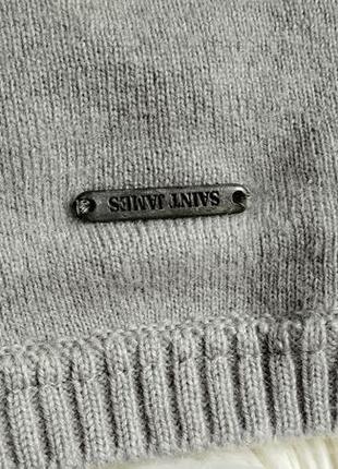 Saint james свитер из шерсти шерстяной в полоску полосатый теплый мветр вовна франція7 фото