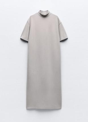 Платье zara из плотного трикотажа с эффектом потертости - xs, s, m, l, xl7 фото