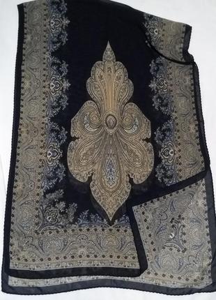 1+1=3 шаль чорная с узором накидка шарф