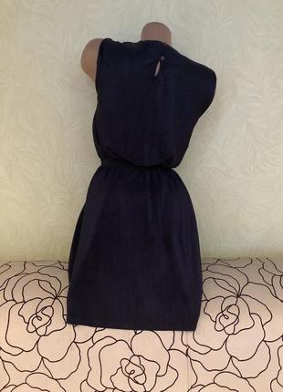 Розкішна темно-синє плаття на підкладці2 фото
