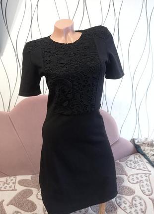 Плаття насиченого чорного кольору з мереживом ❤️❤️❤️2 фото