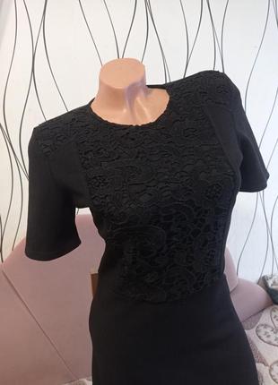 Плаття насиченого чорного кольору з мереживом ❤️❤️❤️5 фото