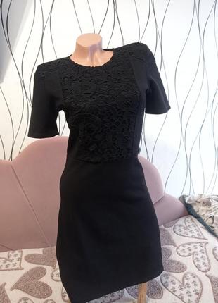 Плаття насиченого чорного кольору з мереживом ❤️❤️❤️4 фото