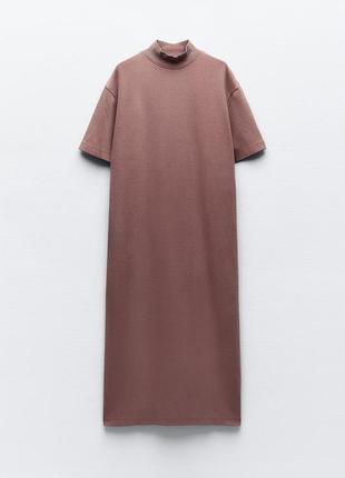 Платье zara из плотного трикотажа с эффектом потертости - xs, s, m, l, xl6 фото