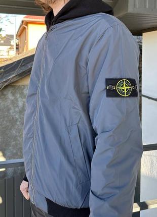 Бомбер / ветровка stone island графитовый цвет2 фото