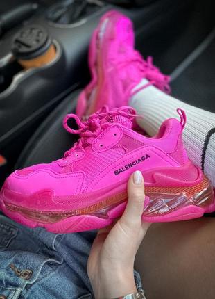 Кросівки balenciaga triple s clear sole crimson  кроссовки