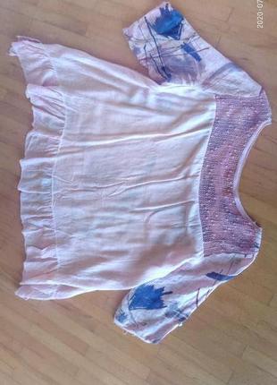 Крутезна льонова блуза/туніка італія, розмір 10-125 фото