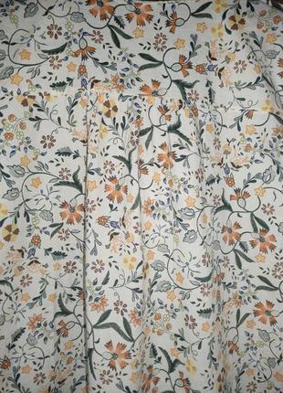 Коттоновая рубашка / блуза с цветочным принтом zara (100% хлопок, бохо, этно стиль)8 фото