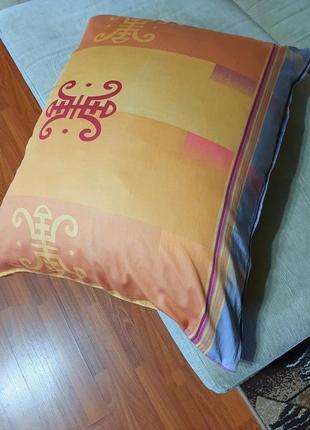 Наволочка на подушку из натуральной ткани с двухсторонним рисунком2 фото