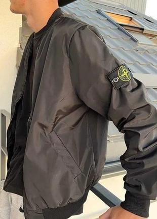 Бомбер / вітровка stone island чорний2 фото