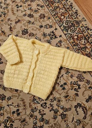 Кофта кардиган свитер га пуговицах вязаный тёплая девочка