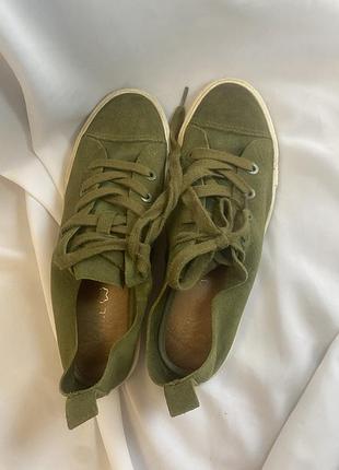 Зеленые кеды замшевые кеды цвета хаки от next