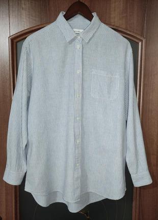 Льняна сорочка оверсайз у смужку samsoe samsoe (льон, бавовна)