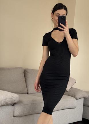 Черное платье-миди🖤