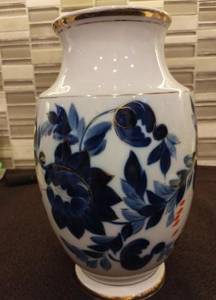 Велика старовинна ваза порцеляна 1950 років розпис поло́нський фа́рфо́ровий заво́д