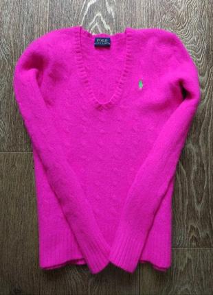 Розовый детский шерстяной/кашемировый свитер джемпер свитшот худи футболка polo ralph lauren на девочку 12 лет1 фото