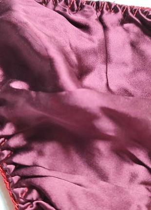 Шовкові трусики стрінги чоловічі бордові 100% шовк труси натуральні шовково шовковисті silk seta seda pure mulberry silk атлас атласні xxs5 фото