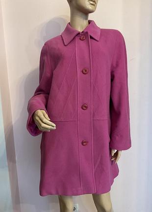 Рожеве італійське пряме пальтечкоl/ brend wool& cashmere вовна 70% кашемір 10%