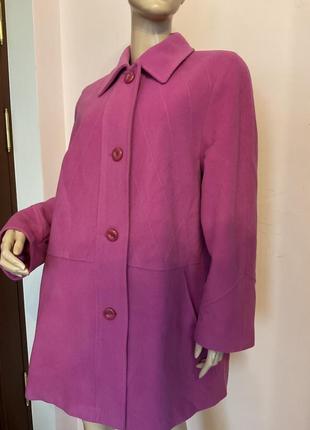 Розовое итальянское прямое пальтечкоl/ brend wool&amp; cashmere шерсть 70% кашемир 10%4 фото