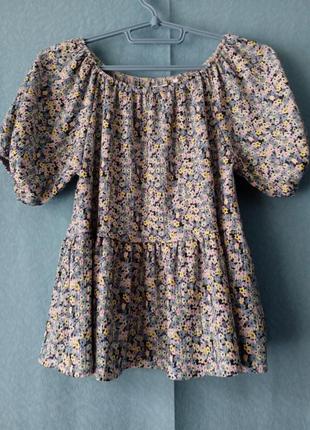 Блуза жатка в мелкие цветы next 10/140