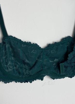 Кружевной зеленый бюстгальтер monoprix femme green bra4 фото