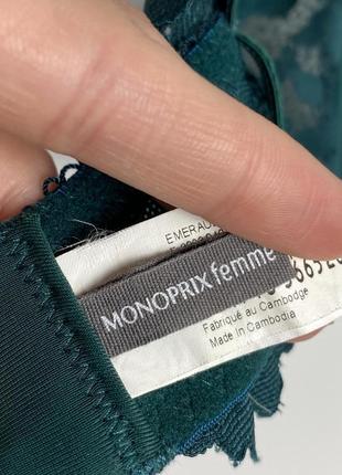 Кружевной зеленый бюстгальтер monoprix femme green bra7 фото