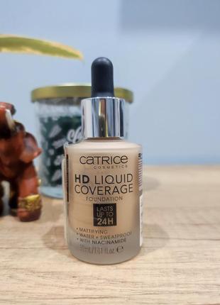 Матуюча тональна основа для обличчя catrice hd liquid coverage foundation1 фото