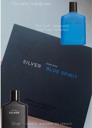 Zara man silver &amp; blue spirit