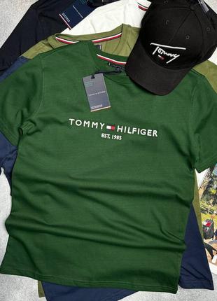 Мужская футболка tommy hilfiger зеленая