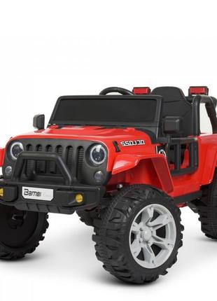 Детский электромобиль джип jeep  с колесами eva,кожаное сиденье